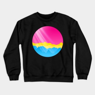 Pansexual Sunrise Mountains Landscape Crewneck Sweatshirt